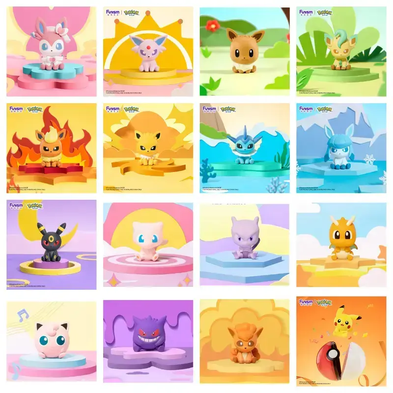 Funism Pokémon Palmsize Wonders Vol.1-3 Eevee Evolution Confirmed Blind Box Figure Collectible Toy Pikachu Gengar Mew Psyduck Charmander
