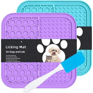 Lick Mat for Dogs & Cats with Suction Cups, 2 count Slow Feeder Bowls, Small Lick Mat for  ,  Toys to Keep Them Busy, Enrichment Toys for Bathing,  Licking Pad for Boredom