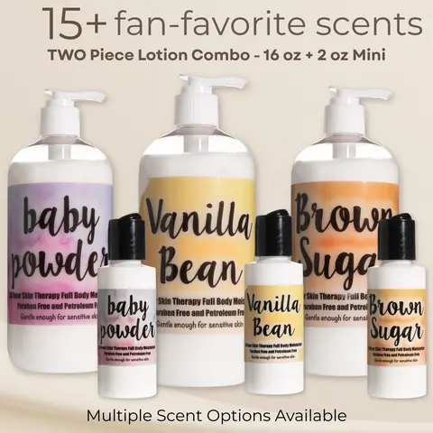 2-Piece Body Lotion Combo Gift Set | 16 oz pump bottle + 2 oz Mini | Pick Your Scent
