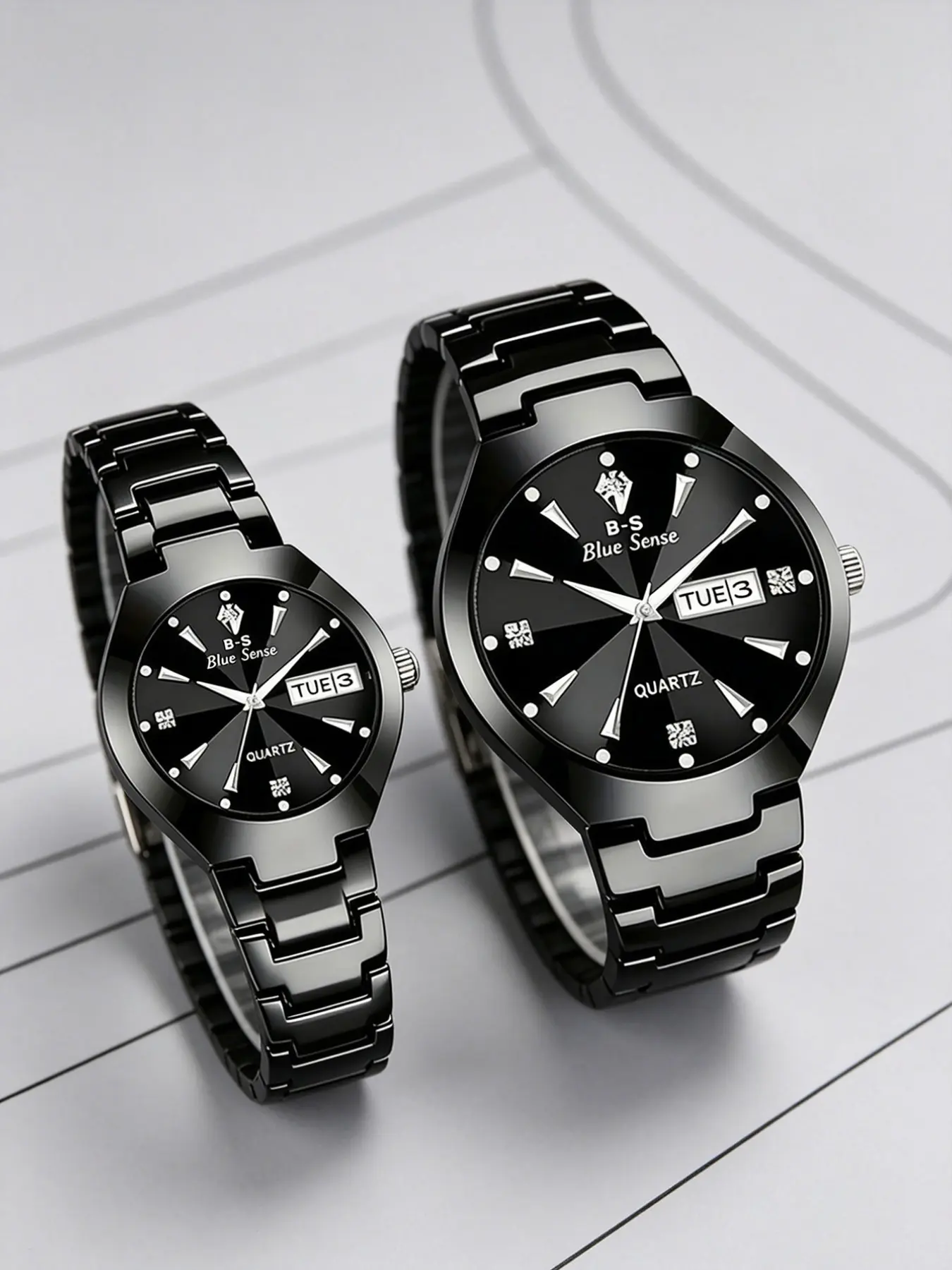 Unisex Quartz Wristwatch Set, Stainless Steel Strap, Luminous Hands, Calendar Design, Dial, Ideal Gift for Weddings and Daily Use, Business Quartz Watch, Luminous Analog Watch, Luminous Fashionable Watch, Stainless Steel Watches, Analog Wristwatches