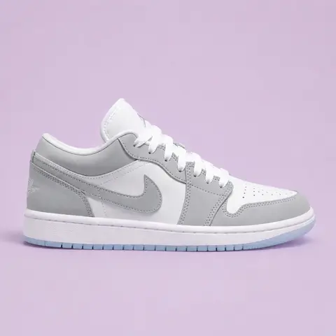 Nike Air Jordan 1 Low Wolf Grey Aluminum DC0774-105 Women's Shoe New