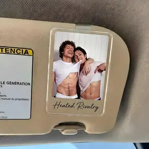 Personalized Acrylic Car Visor Clip Photo, Heated Rivalry Gift, Custom Couple Photo, Drive Safe Car Decor, Rozanov & Hollander Photo Clip