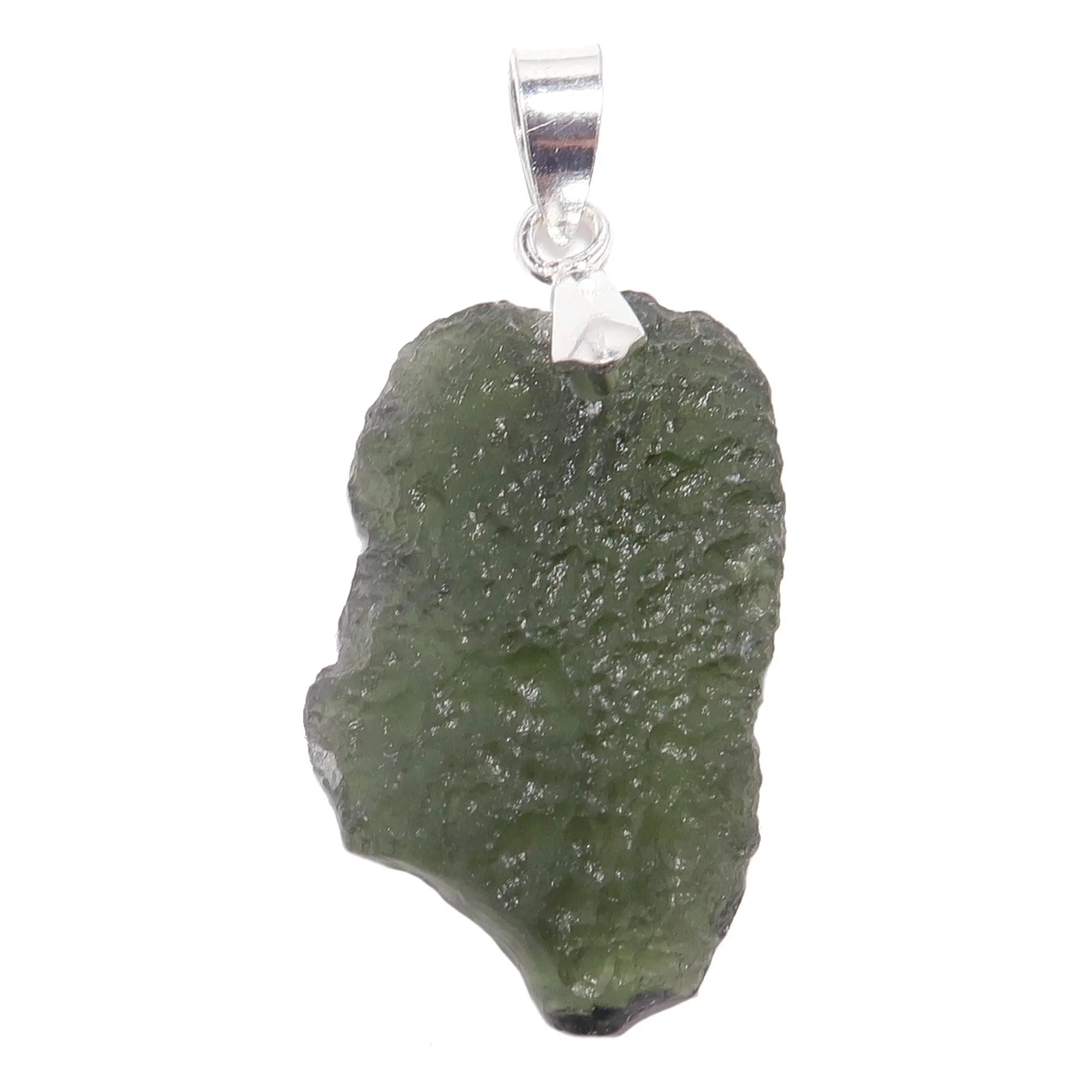 Moldavite Pendant Real Deal Czech Sterling Silver