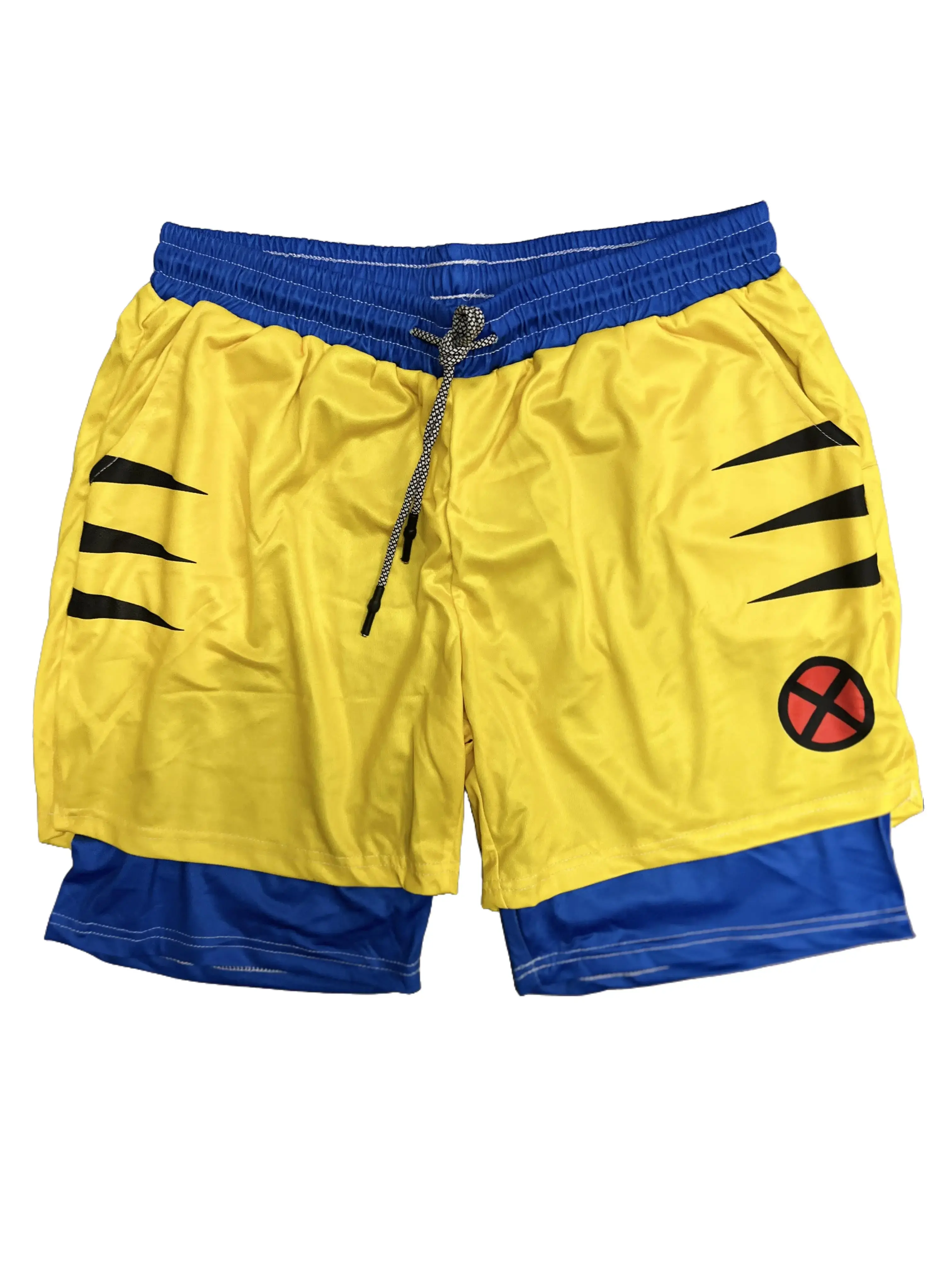 Anime Men's Shorts Performance Shorts Summer Double Layer Beach Pants Fitness Training Pant Sports
