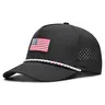 CURVES & CLUBS Patriotic American Flag Golf Hat - Performance Rope Cap, Adjustable Breathable One-Size-Fits-All Golf Accessory - Summer Mens Gifts