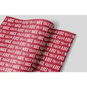 Red Nice List Wrapping Paper Set of 3, 20x29 in., Printed on 70# Uncoated Text Paper