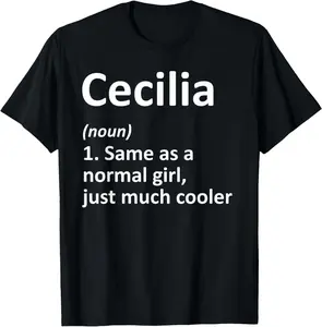 100% cotton Unisex CECILIA Definition Personalized Name Funny Birthday Gift T-Shirt