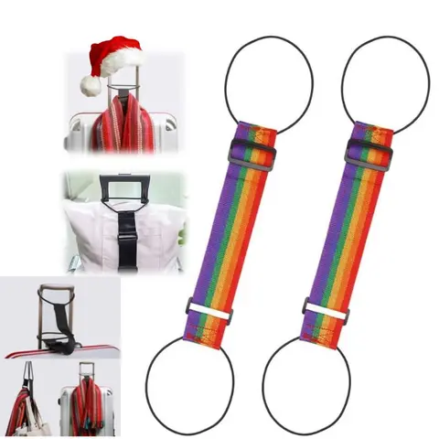 Adjustable Luggage Straps - Travel Luggage Accessory with Detachable Webbing, Detachable Adjustable Pocket-Size Strap, Strong Secure Hold, Anti-Theft Flight Safety, Anti-Missing Design, Hotel Clothesline Functionality for Backpacks