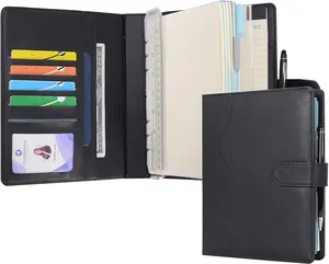 WASON A5 Binder PU Leather Journal Ring Portfolio Lined Notebook Refillable Paper Diary with Removable Clipboard Writing Notepad for Travel Business School Agenda Organizer