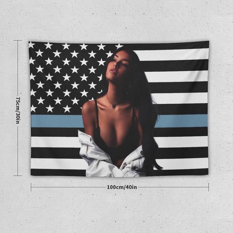 Madison Music Beer Flag Tapestry Soft Flannelette Modern Stripe Design Decorative Wall Art for College Dorm Living Room Party Decoration