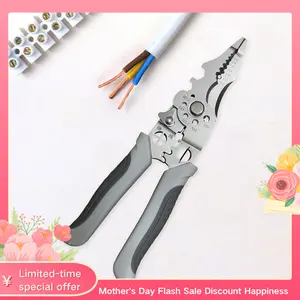 9 in 1 Wire Stripper Multi function Electrical Tool Crimping Cutter Comfortable Grip Professional Electrician Hand Tool Home DIY Maintenance Repair Kit