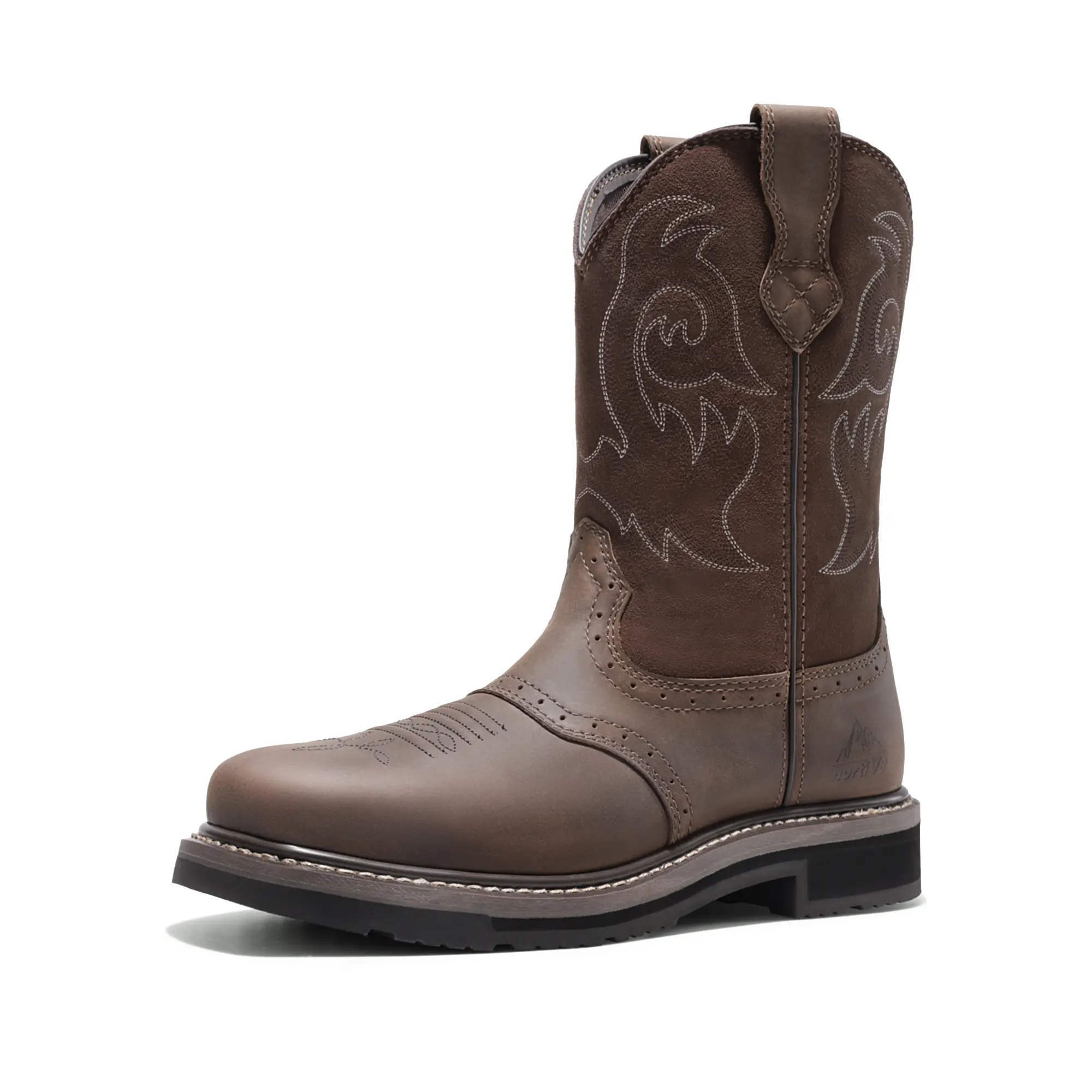 NORTIV 8 Men's Western Leather Square Steel Toe Work Boots - EH Electrical Hazard Protection, Slip-Resistant, Closed, Texas Style for Construction Workers NORTIV 8 Men's Western Leather Square Steel Toe Work Boots - EH Electrical Hazard Protection, Slip-Resistant, Closed, Texas Style for Construction Workers