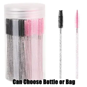 Disposable Eyelash Brush with Storage Container, Bendable Eyebrow Spoolies, Lash Brush for Lash Extensions, Eyebrow Spoolie, Castor Oil Brushes, Makeup, Cosmetic, Travel Makeup Bag