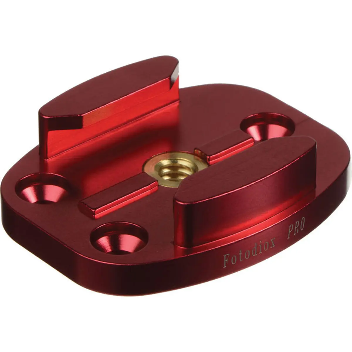 Fotodiox GoTough Durable QR Mount - Aluminum Tripod Base Mount with Screw Holes, Quick Release Clips for GoPro HD Hero Series (Hero, Hero2, Hero3, 3+, Hero4) Action Camera Accessories, Red