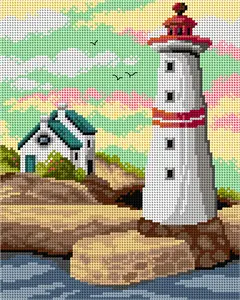 Needlepoint canvas for halfstitch without yarn  Lighthouse 3590H