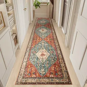 Persian Style Rectangular Gallery Boho Runner Rug: HD Print, Double Lock Edge, Machine Washable. Non - Slip, Stylish for Living Room, Bedroom, Kitchen etc. Ideal Birthday Gift