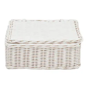 Micaela White Rattan Napkin Tray