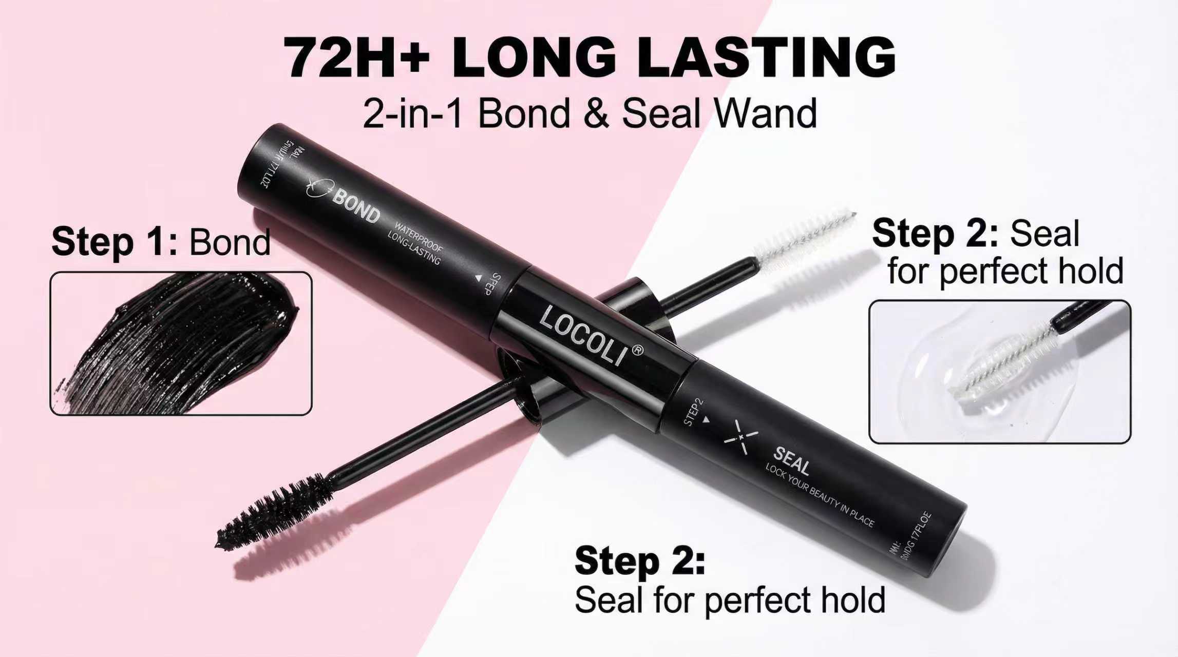 LOCOLI DIY Lash Cluster Kit - Invisible Soft Band & Waterproof Bond and Seal with Remover. Professional Salon Look at Home. Long Lasting, Pure Clean Look, Beginner Friendly. False Eyelash Extensions