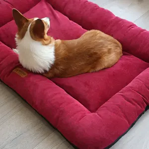 Washable Dog Bed Luxury Dog Crate Bed Comfortable Pet Sleeping Pad, Non-Slip Pet Mat for Large Medium Small Dogs, Nylon Material