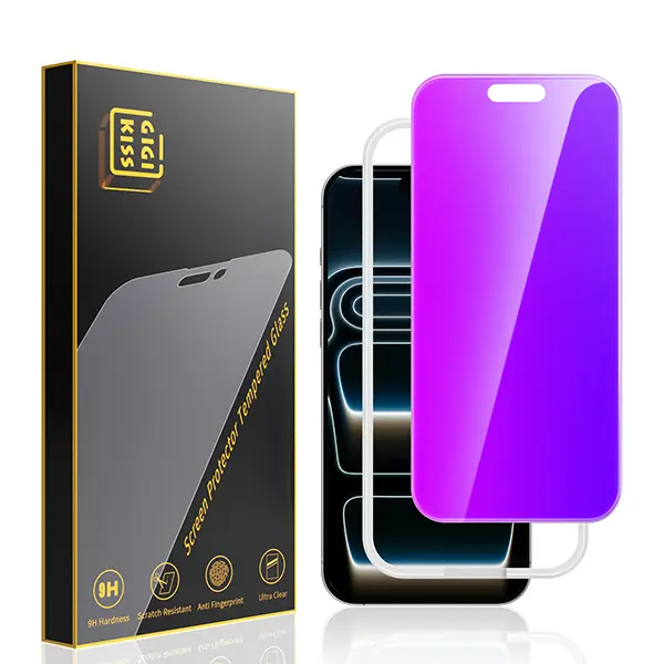 Tempered Glass Privacy Screen Protector for iPhone 17 (6.3-in) - Purple Gradient, Anti-Spy, Anti-Blue Light, High-Definition, Easy-to-Install Smartphone Accessory for Handheld Devices Protection | TikTokMadeMeBuyIt