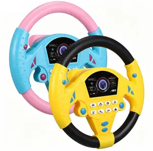 Simulation Driving Controller, Interactive Car Driving Game with Music, Rotating Steering Wheel Role Play, Steering Wheel with Suction Base Stability, No Batteries Included
