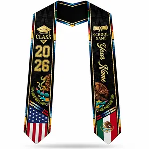 Customized Mexican Graduation Sash, Mexico Graduation Stole Class of 2026, Mexican Sash for Graduation 2026