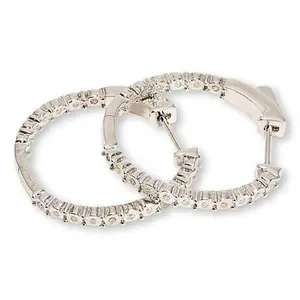 Colleen Lopez 1/4ctw White Diamond Hugger Hoop Earrings