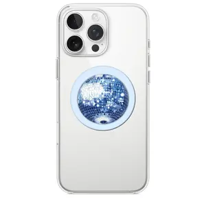 Blue Disco Ball Mirror Ball Magnetic Pop Socket Phone Grip MagSafe Phone Grip Cute Love Phone Holder Magnetic Phone Grip Popsocket