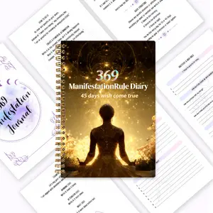 369 Manifestation Journal, 45-Day Wish Fulfillment Planner, Planner Notebook, Universal Law of Attraction, Golden Nebula Cover Design, Daily Gratitude Log, Self-Dialogue Practice, Dream Visualization Journey, Spiritual Growth & Dream Realization