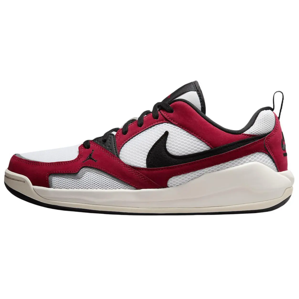 Men's Jordan CMFT Era Chicago Low-Top Casual Trainer Footwear - White & Red, Soft, Comfortable, Slip-Resistant, Durable Walking Shoes, Official House White Maison Mihara Lifestyle Sneakers