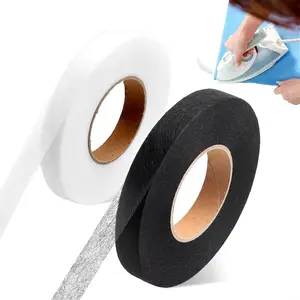 2 Rolls Dual-Sided Adhesive Binding Tape, Iron-On Seams for Sewing, Durable Polyester Fabric, DIY Patchwork Clothes Edges