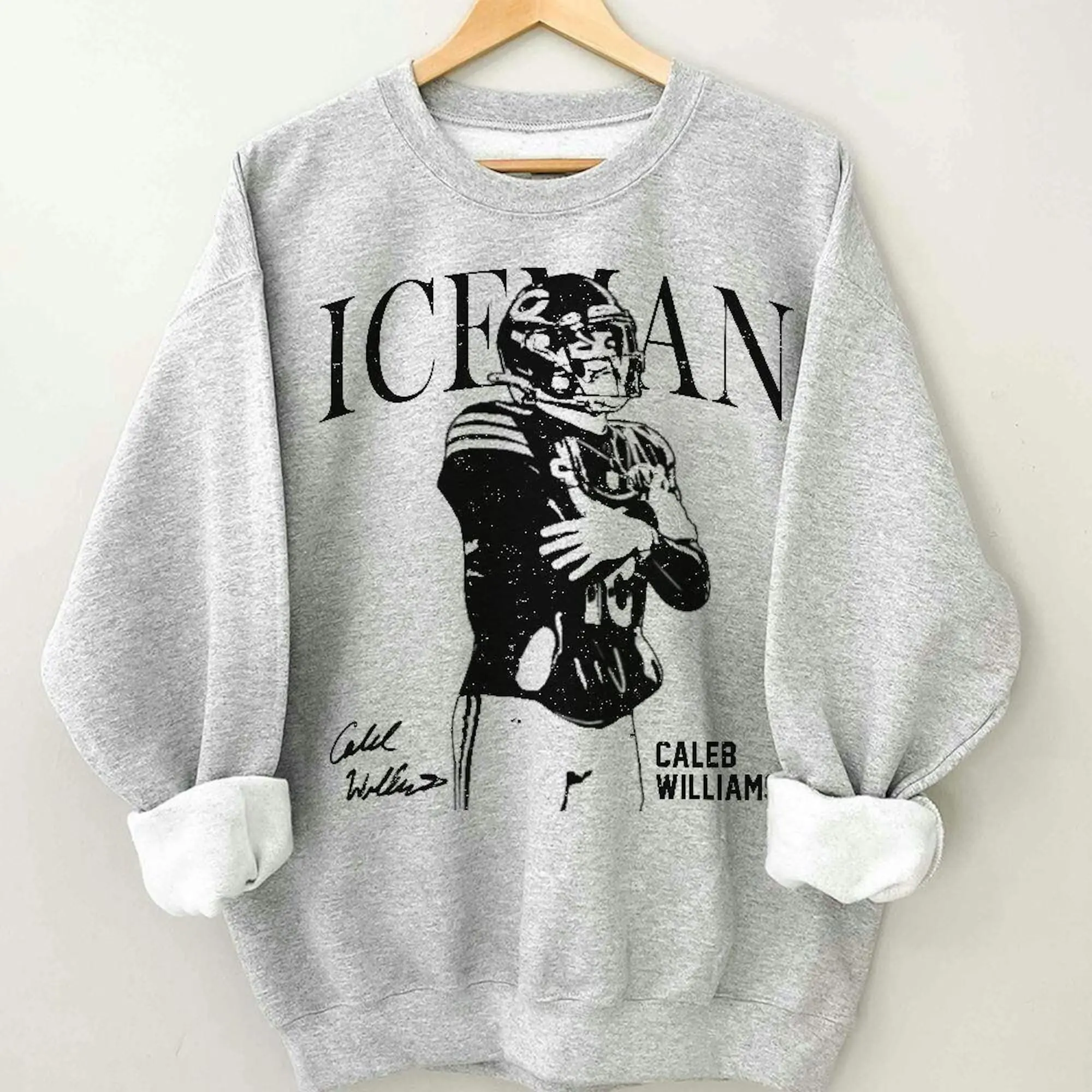 Caleb Williams ICE MAN Vintage 90s Sweatshirt Football Fan Unisex, Funny Retro Football Gift Unisex
