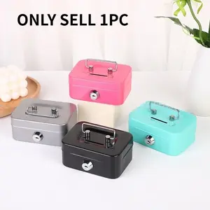 Hardware Portable Storage Box Small Storage Box with Key Piggy Bank The New Creative Coin Storage Box Is Delicate and Beautiful, Suitable for Coins and Jewelry, Home Decor Money Organizer Box Piggybank