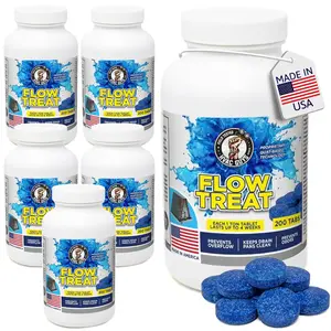 HVAC GUYS – Flow Treat Tabs - 1200 Tablets | AC Drain Line Cleaner | Prevents Odors, Keeps HVAC Drain Pan Clean, Prevents Overflow | One Tablet Lasts up to 4 Weeks