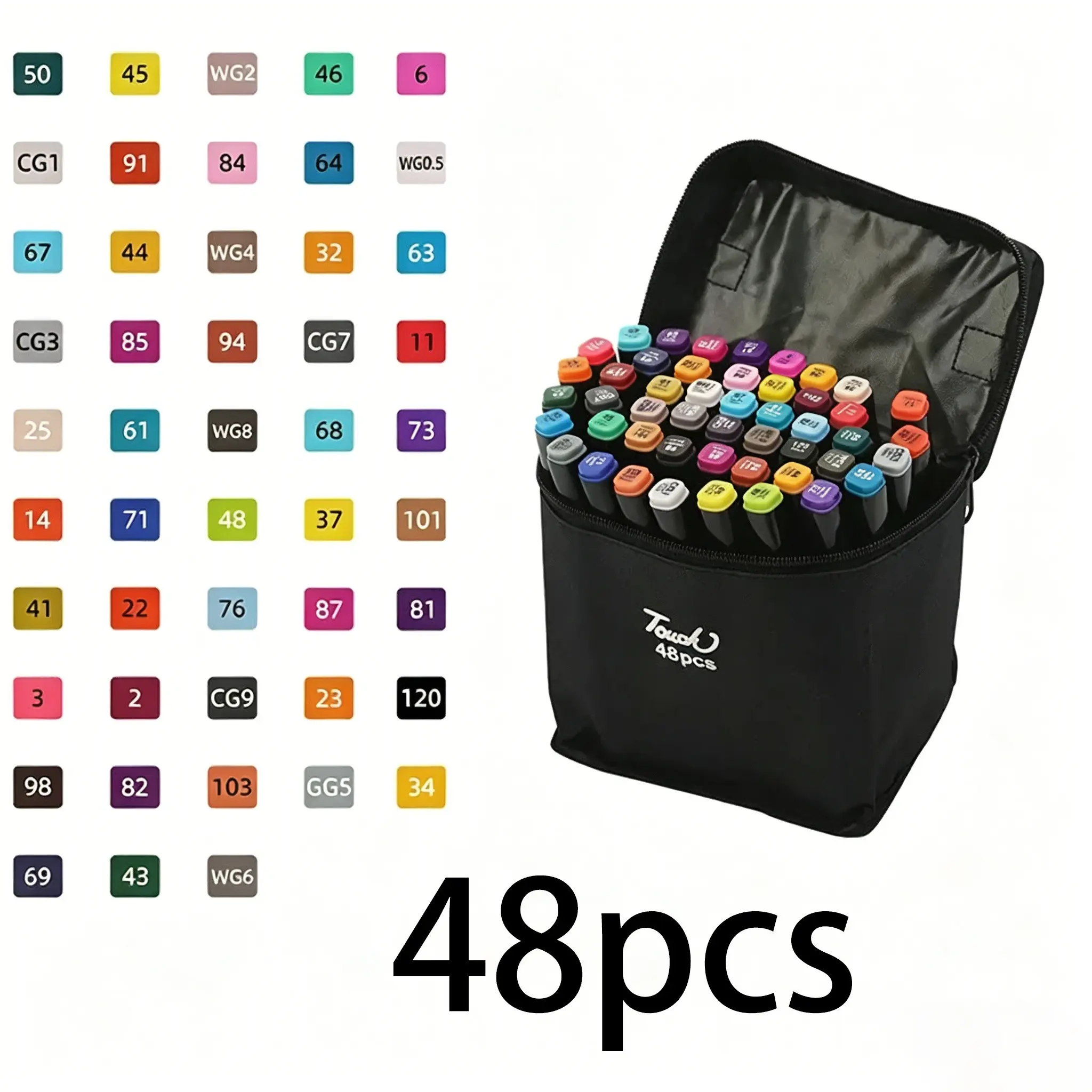 48-Color Dual-Tip Felt Tip Pens, Marker Pens, Art Marker Set, Drawing Pens for Comics and Sketches, Art Supplies, Office Supplies, Art Materials, Perfect Gift