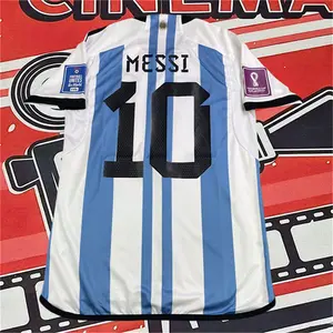 2022 FIFA World Cup Argentina Home 10 Messi Short Sleeve Soccer Jersey
