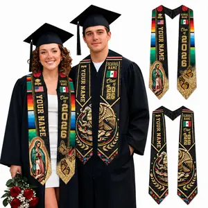 Custom Mexican Satin Graduation Sash 2026, Personalized Guadalupe Stole, Hispanic Serape Grad Sash, Mexican American Flag