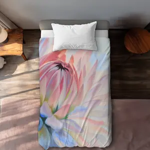 360 Stand Twin XL Decorative Duvet Cover, Lotus Pastel Floral Print, Exotic Nature-Inspired Breathable Microfiber Bedroom Bedding Set for Twin Size Extra Long Beds