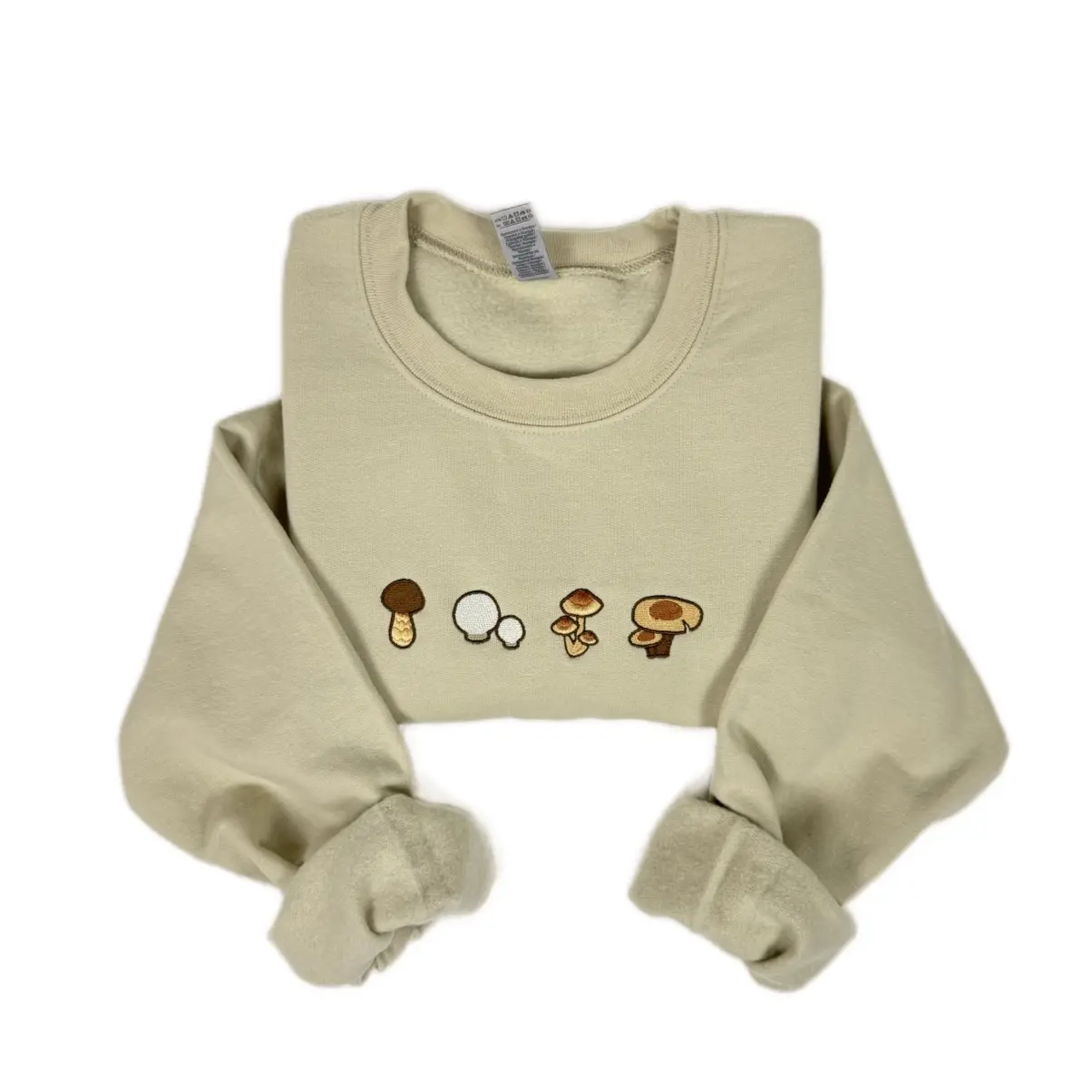 Island Mushrooms embroidered fleece lined sweatshirt unisex top cute