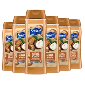 Suave Moisturizing Body Wash, Cocoa Butter and Shea with Vitamin E Extract, No Parabens, No Phtahaltes, 18 Oz Pack of 6