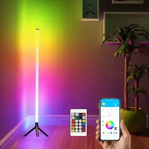 RGB Corner Floor Lamp, App & Remote Control Dimmable LED Mood Light with 16M Colors, Music Sync, Timer for Bedroom, Gaming Room, Home Decor