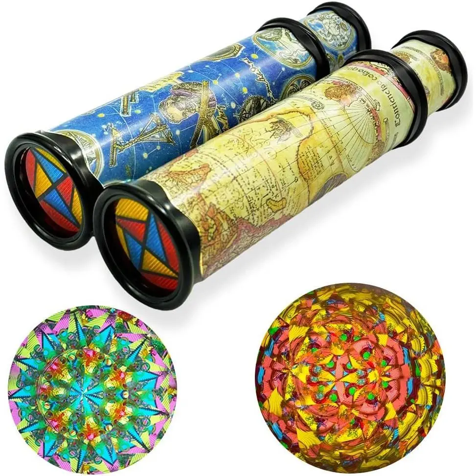 P-MTS016 2-Pack Classic Style Kaleidoscope Toy - 1.7inch Diameter, Magic Rotating, Stretchable Long View, Educational Gift for Children, Holiday Toy for Elderly
