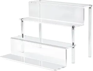 12 Inch Display Risers,4 Tier Perfume Organizer Stand,Clear Cupcake Stand Holder Figures, Dessert Shelves for Party, Riser Stand for Decoration and Organizer