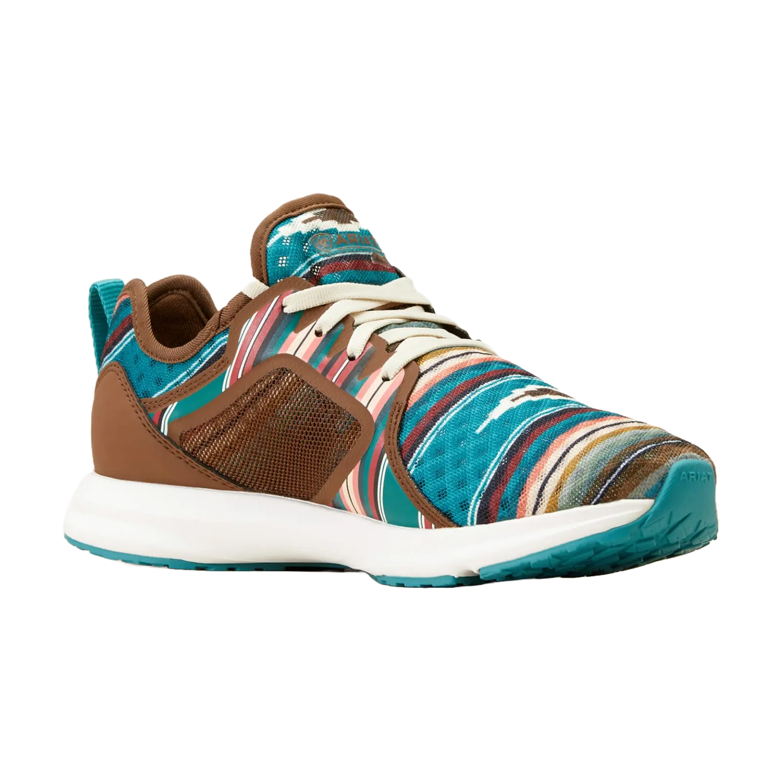 Ariat Ladies Fuse  Pastel Turquoise Serape Colorblock Round Toe Lace-Up Sneakers