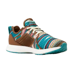 Ariat Ladies Fuse  Pastel Turquoise Serape Colorblock Round Toe Lace-Up Sneakers
