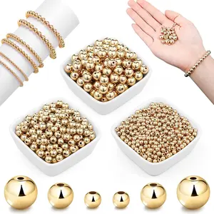 1200 count Round Beads for  Making Spacer Smooth Ball Beaded Seamless Loose Ball Embellishments with Holes for Stackable Bracelet Craft, 8 Mm, 6 Mm, 4 mm()