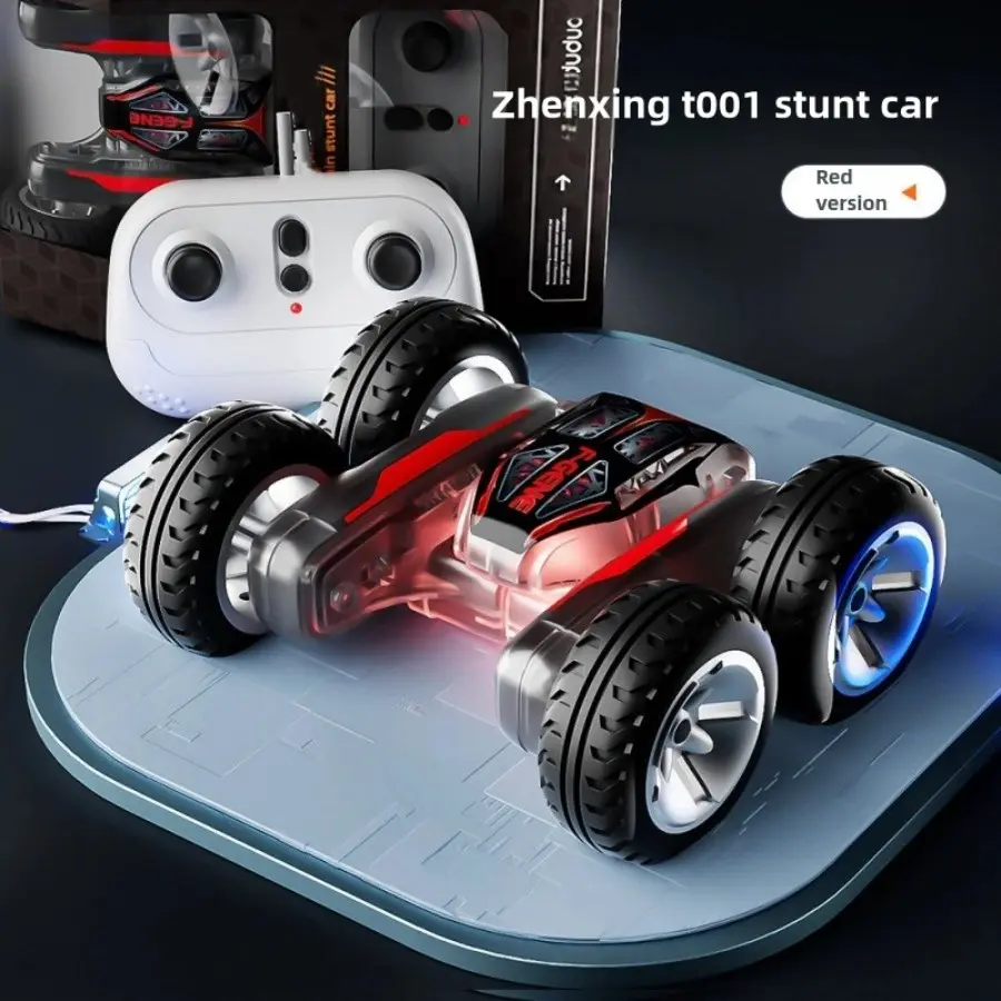 Remote Control Car for Kids 6-12, 2.4GHz 4WD RC Stunt Car with USB-C Charging, Double-Sided Driving, 360° Rotating & Flipping, Off Road Remote Control Toy Car Gift for Boys Girls