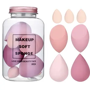 Multi-use Beauty Makeup Sponge Set, 7 Counts/set Soft Makeup Sponges, Portable Makeup Accessories for Women & Girls Gift, Makeup Tools