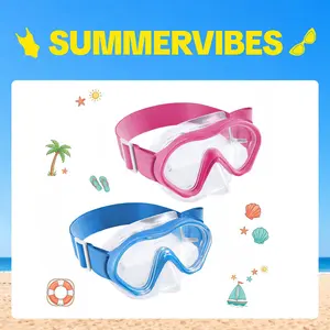 Aegend Kids Water Goggles - Swimming Accessories with Nose Cover, Anti-Fog Knitted Strap, No-Leak Design, Wide View, Clear Vision Diving Swimming Goggles for Boys and Girls summervibes