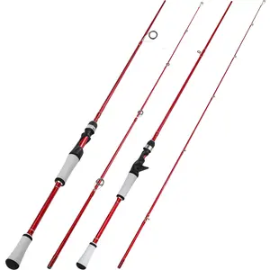 Sougayilang 2-Piece Rod, Spinning & Casting Fishing Pole with 30 Ton Carbon Fiber, Compact, Lightweight, Ideal for  Saltwater and Freshwater Grip